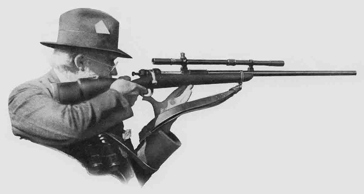 Harry Pope in the offhand non-palm rest position with the 1903 Springfield rifle.
